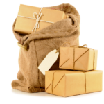 Sac rempli de cartons pour constituer un pack